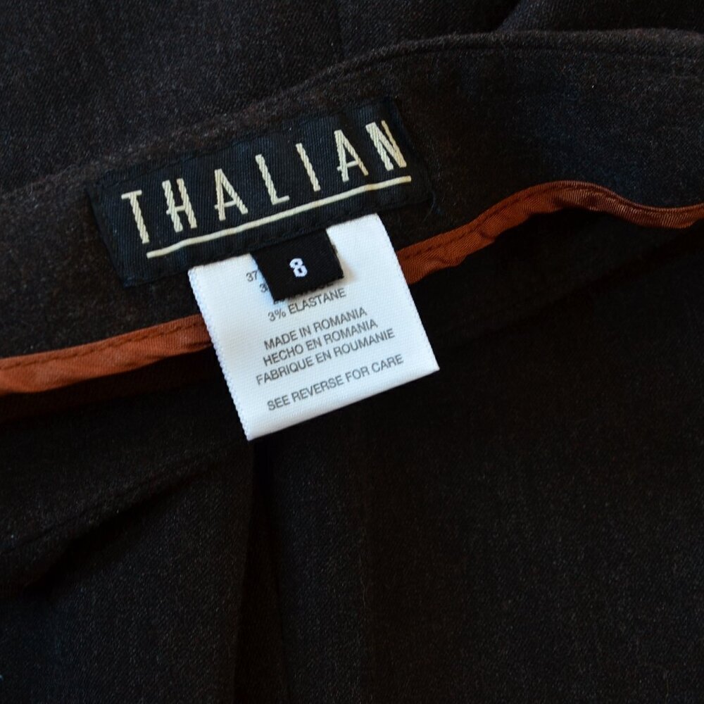 Thalian Capri Dress Pants Women's 8 Brown Career Wool Blend - Picture 7 of 9